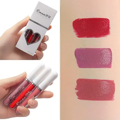 CmaaDu 3 Pcs Set Liquid Matte Non-stick Cup Waterproof Lipstick Set secondary