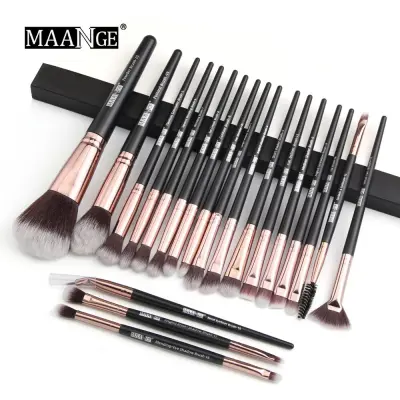 Maange 20 Pcs Makeup Brush with Black Bag