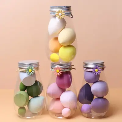 Beauty Blender Makeup Puff Set With Bottle 6 Pcs
