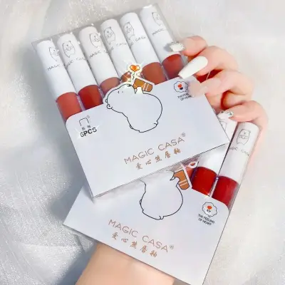 Magic Casa 6pcs Cute Bear Lipstick Set
