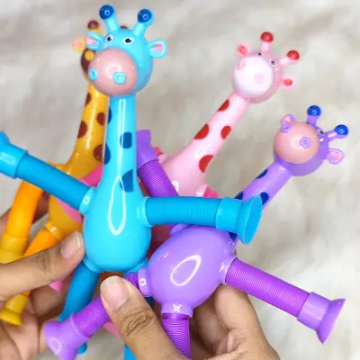 Giraffe Pop Stretch Tubes Fidget Fun Toy (4 Pieces Combo) secondary