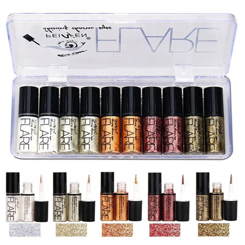 Flare Glitter Eyeliner Set 10 pcs