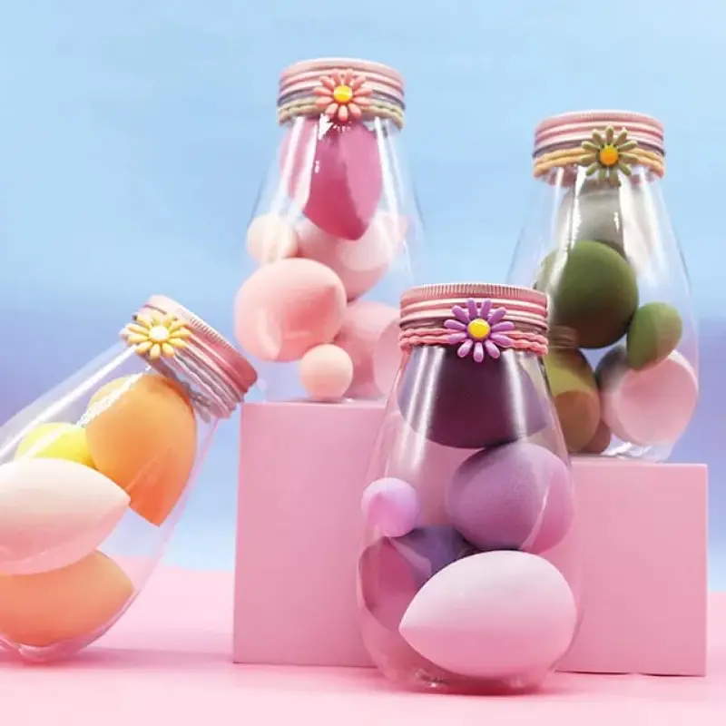 Beauty Blender Makeup Puff Set With Bottle 6 Pcs | Easy to use beauty blender makeup puff set with bottle