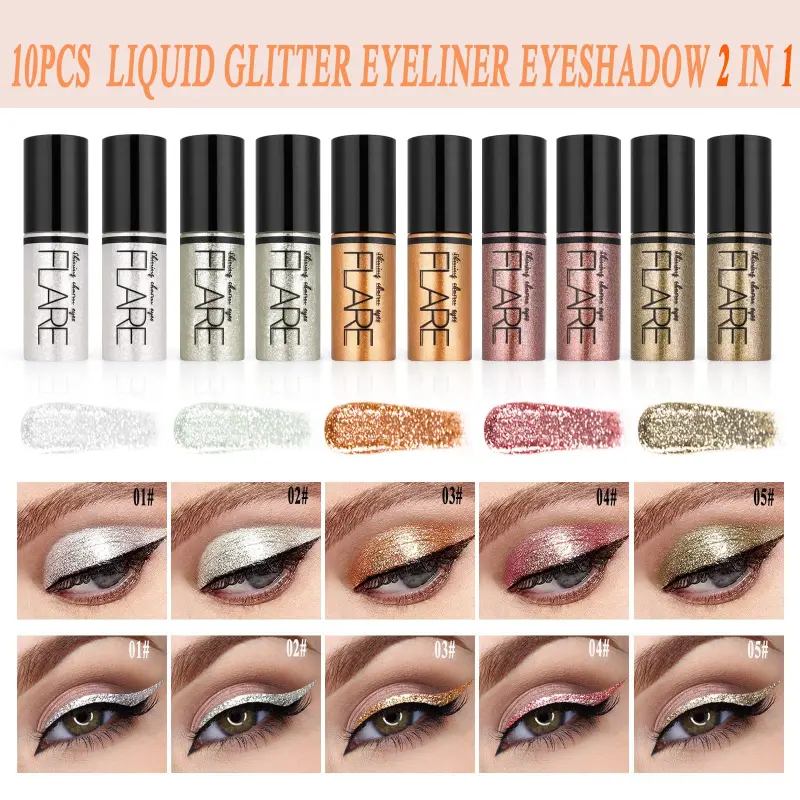Flare Glitter Eyeliner Set 10 pcs