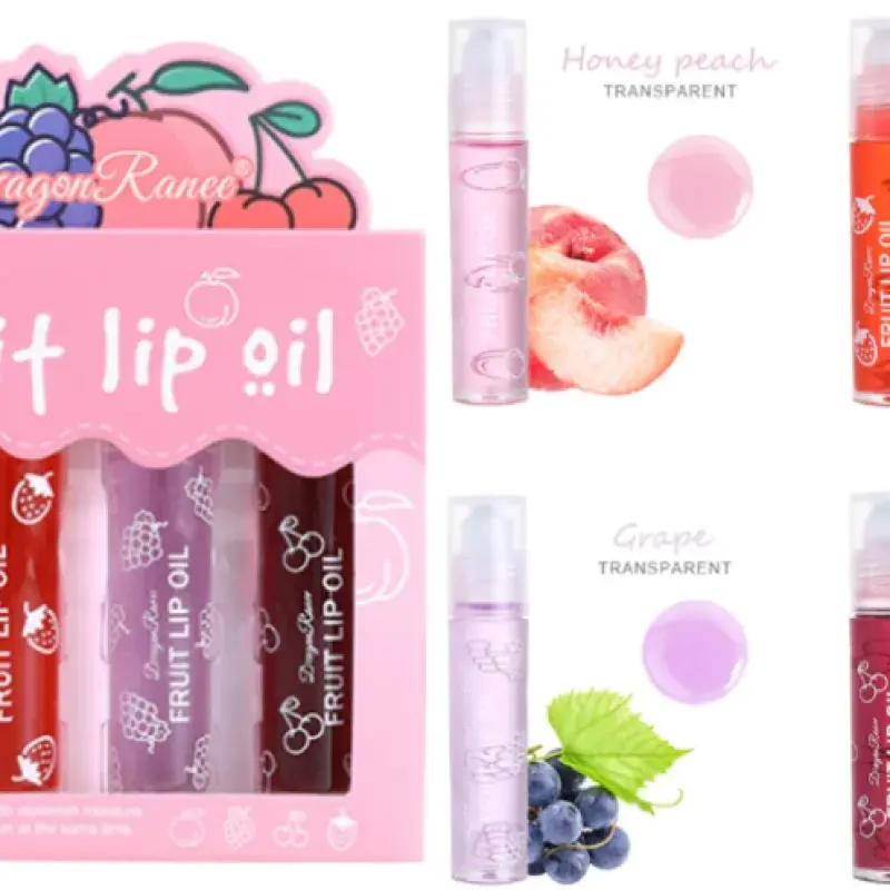 Dragon Ranee 4 Pcs Fruit Lip Oil Set
