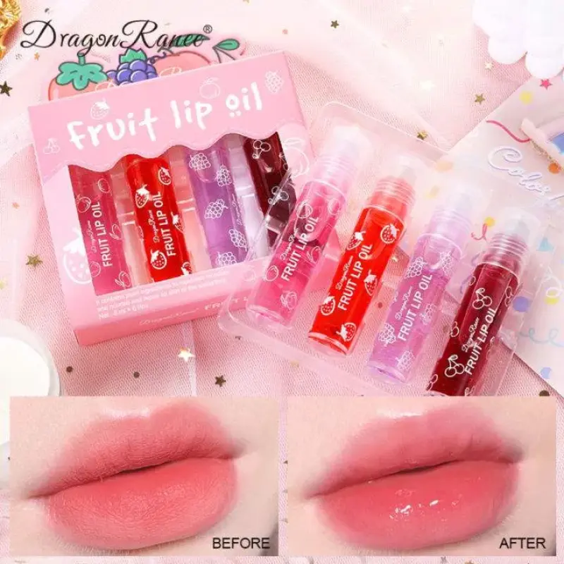 Dragon Ranee 4 Pcs Fruit Lip Oil Set