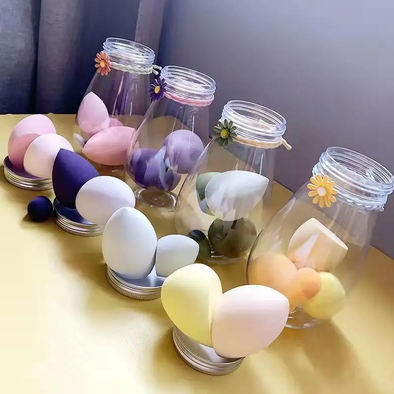 Beauty Blender Makeup Puff Set With Bottle 6 Pcs | Easy to use beauty blender makeup puff set with bottle