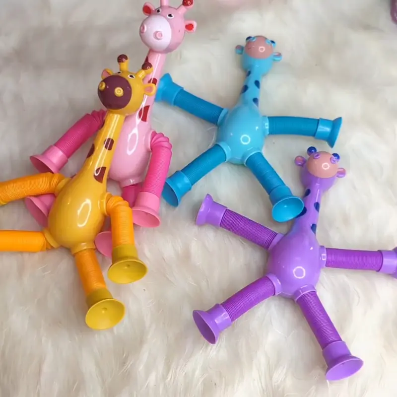 Giraffe Pop Stretch Tubes Fidget Fun Toy (4 Pieces Combo)