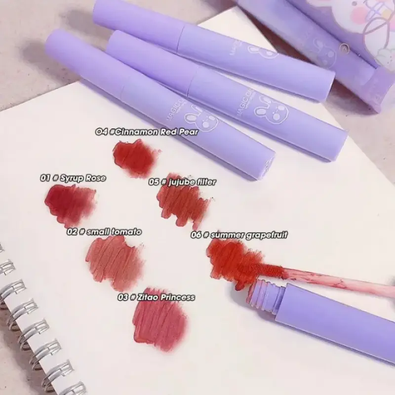 Magic Casa Nifty Rabbit Velvet 6 Pcs Lipglaze Set