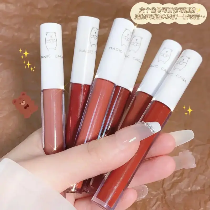 Magic Casa 6pcs Cute Bear Lipstick Set
