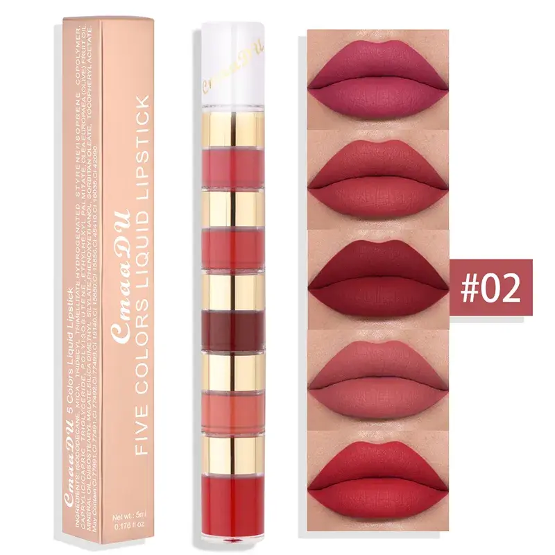 CMAADU 5 In 1 Matte Liquid Lipstick Set